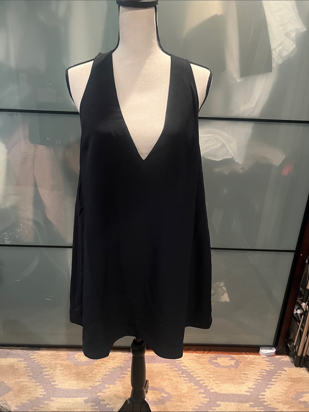 Hill House Emma Black Deep V Mini Dress